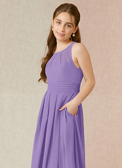 Azazie Bibiane Junior Tahiti A-Line Pleated Chiffon Dress image7