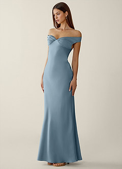 Gwendonme Powder Blue Satin Crystal Linen Prom Dress image3