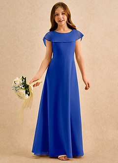 Azazie Kittie Girls Formal Flower Girl Klänningar Klä A-Line i Chiffong image1
