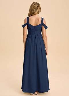 Azazie Lianne Junior Dark Navy A-Line Off the Shoulder Chiffon Dress image7