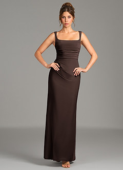 Azazie Agustina Bridesmaid Dresses Ganache Mermaid Corset Premium Stretch Jersey Dress image4