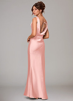 Azazie Rylina Bridesmaid Dresses Powder Pink Mermaid Stretch Satin Dress image4