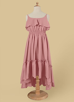 Azazie Karmen Flower Girl Dresses Dusty Rose A-Line Ruched Chiffon Dress image6
