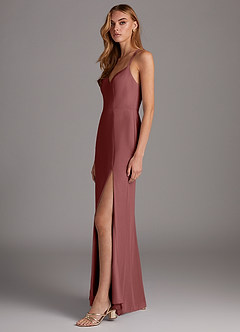 Azazie Manila Bridesmaid Dresses Amethyst Sheath V-Neck Chiffon Dress image4
