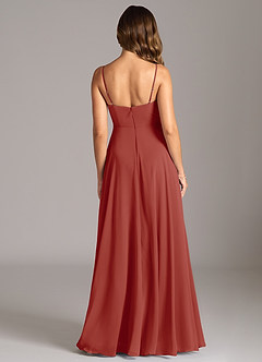 Azazie Amani Brautjungfernkleider A-Linie Plissee Chiffon Kleid Terrakotta image2