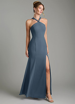 Azazie Rue Bridesmaid Dresses Neptune A-Line Halter Chiffon Dress image1