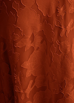 Azazie Emerson Robes de demoiselle d'honneur Robe Sirène en Blumen-Burnout Épaule décolletée Paprika image3