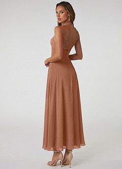 Azazie Tessie Bridesmaid Dresses Bronzer A-Line Pleated Chiffon Dress image2