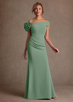 Azazie Gwynne vestidos de madre de la novia Vestido de Matcha de Crepé elástico de Corte Sirena con Vestidos sin tirantes image1