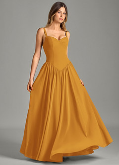 Azazie Evadina Suknie dla druhen Linia A Gorset Szyfon Do ziemi Sukienka image3