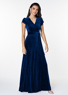 Dreaming Of You Navy Blue Velvet Maxi Dress image6