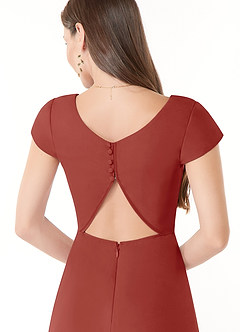 Azazie Hainsly Bridesmaid Dresses Terracotta A-Line Sweetheart Neckline Chiffon Dress image6