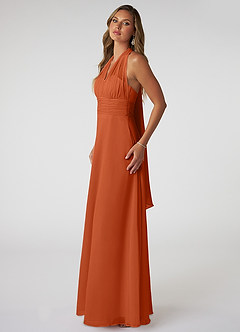 Azazie Fifi Bridesmaid Dresses Burnt Orange A-Line Strapless Chiffon Convertible Dress image5