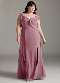 Azazie Sophie Bridesmaid Dresses Vintage Mauve A-Line Off the Shoulder Chiffon Convertible Dress image9
