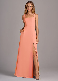 Azazie Debra Bridesmaid Dresses Sunset A-Line with Pockets Chiffon Convertible Dress image5