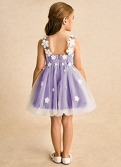 Azazie Teacup vestidos de niña de las flores Vestido de Marfil Tahití de Tul de Princesa con Encaje image10