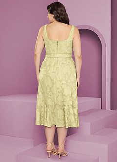 Barbie ♥ Azazie Jurken voor bruidsmeisjes Jurk van Bloemen Burn-out met A-Lijn met Zakken Citroensorbet image11