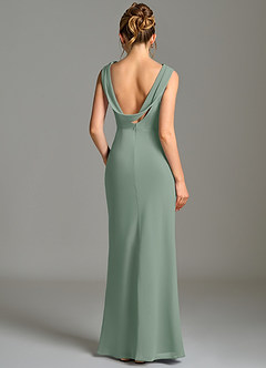 Azazie Kieryn Bridesmaid Dresses Silver Sage Mermaid Pleated Chiffon Dress image2