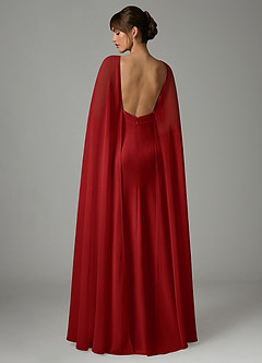 Azazie Stefania Robes de demoiselle d'honneur Robe Trapèze en Satin extensible Grenade image4