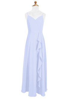 Azazie Naeem Junior Lavender A-Line Ruched Chiffon Dress image4