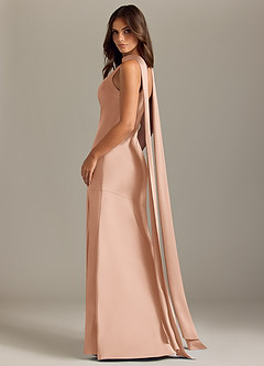 Azazie Kinsley Bridesmaid Dresses Rose Gold Mermaid Side Slit Stretch Satin Dress image6