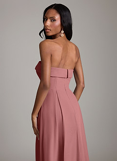 Azazie Lucienne Vestidos de damas de honor Vestido de Amatista de Gasa de Corte en A Convertible con Sin tirantes image7