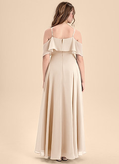 Azazie Tessabelle Junior Jurk van Chiffon met A-Lijn Off the Shoulder Wit Albast image2