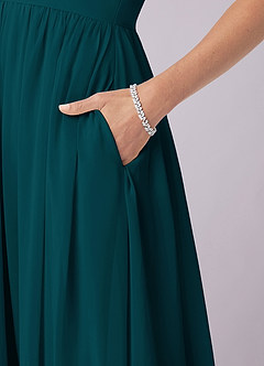 Barbie ♥ Azazie Bridesmaid Dresses Pine A-Line Corset Chiffon Dress image8