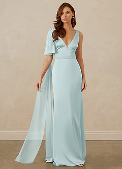 Christian Siriano Bridal for Azazie 1011 Robes de demoiselle d'honneur Robe Sirène en Satin extensible Arc Brume image6