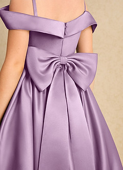 Azazie Favia Final Sale Wisteria A-Line Off the Shoulder Matte Satin Dress image7