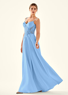 Nimbus Light Blue Cutout Corset Satin Prom Dress image6