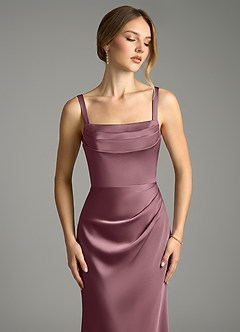 Azazie Alouette Bridesmaid Dresses Amethyst Mermaid Pleated Stretch Satin Dress image5