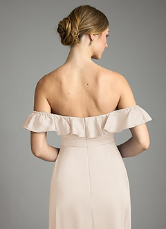 Azazie Lyra Vestidos de damas de honor Vestido de Alabastro Blanco de Satén Elástico de Corte en A Convertible con Vestidos sin tirantes image9