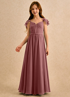 Azazie Meimei Girls Formal Flower Girl Klänningar Klä A-Line i Chiffong Plisserad image3