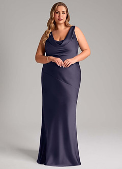 Azazie Rylina Bridesmaid Dresses Stormy Mermaid Stretch Satin Dress image9