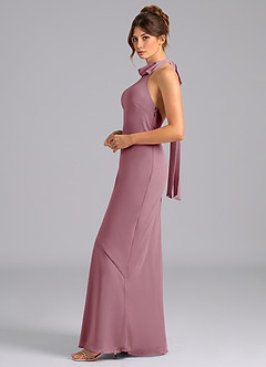 Azazie Velli Bridesmaid Dresses Vintage Mauve Mermaid Bow Chiffon Dress image5