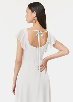 Azazie Bondi Bridesmaid Dresses Ivory A-Line Ruffled Chiffon Dress image10