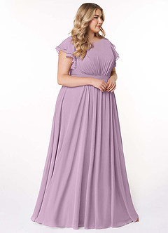Azazie Daphne Modest Bridesmaid Dresses A-Line Ruffled Chiffon Floor-Length Dress image10