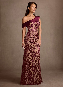 Azazie Colbie Abiti per la Madre della Sposa Abito Tubino in Paillettes/Lustrini Borgogna image1