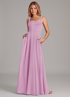 Azazie Shaude Bridesmaid Dresses Candy Pink A-Line Pleated Chiffon Dress image1