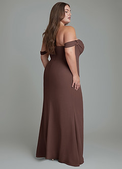 Azazie Johana Bridesmaid Dresses Ganache Mermaid Off the Shoulder Chiffon Convertible Dress image9