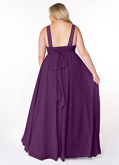 Azazie Kora Bridesmaid Dresses Grape A-Line Pleated Chiffon Dress image8