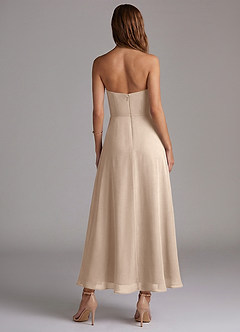 Azazie Wren Bridesmaid Dresses Taupe A-Line Strapless Chiffon Dress image4