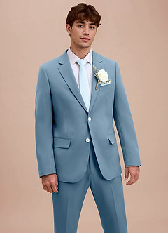 front Ethan Light Blue Refined Weave Suit Jacket