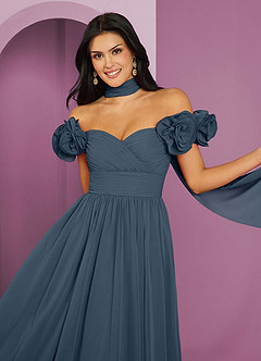 Barbie ♥ Azazie Bridesmaid Dresses Neptune A-Line Off the Shoulder Chiffon Convertible Dress image4