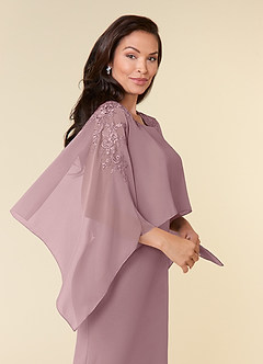 Azazie Maryam Mother of the Bride Dresses Dusty Rose Sheath Lace Chiffon Dress image4