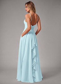 Azazie Amalia Robes de demoiselle d'honneur Robe Trapèze en Mousseline de soie Plissée Bleu Nuage image2