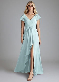 Azazie Omari Bridesmaid Dresses Mist A-Line Chiffon Dress image3