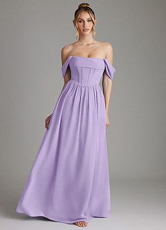Azazie Caterina Bridesmaid Dresses Lilac A-Line Corset Chiffon Dress image1