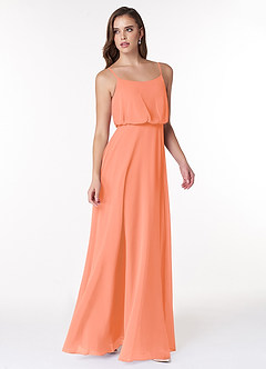 Azazie Lupe Final Sale Sunset A-Line Scoop Blouson Chiffon Dress image4